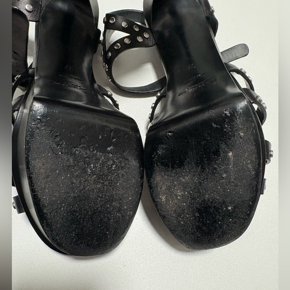 Saint Laurent Leather Studded Accents Gladiator Sandals - Picture 5 of 9